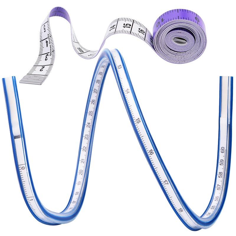 

60 см/24 дюйма швейная линейка гибкая линейка лекало для создания выкроек для квилтинга и шитья с 1 рулеткой принадлежности