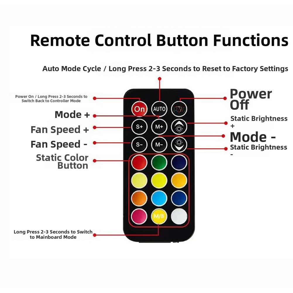 ARGB Blæsercontroller 6-pins Interface Med Trådløs Fjernbetjening Matchende Hub Inkluderer Musikrytme Mønstre Til PC Kabinet