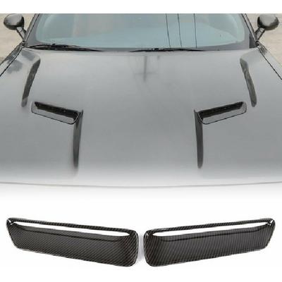 2ks kryt větracího otvoru kapoty pro Dodge Challenger 2015+ Carbon Fiber
