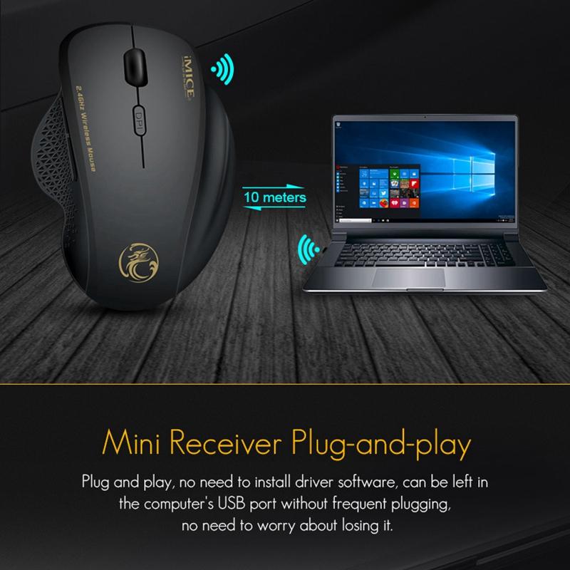 

Wireless Gaming Mouse Ergonomic Mouse 6 Keys LED 1600 DPI Computer Charge Mouse Gamer Mice for FPS Game China Mainland