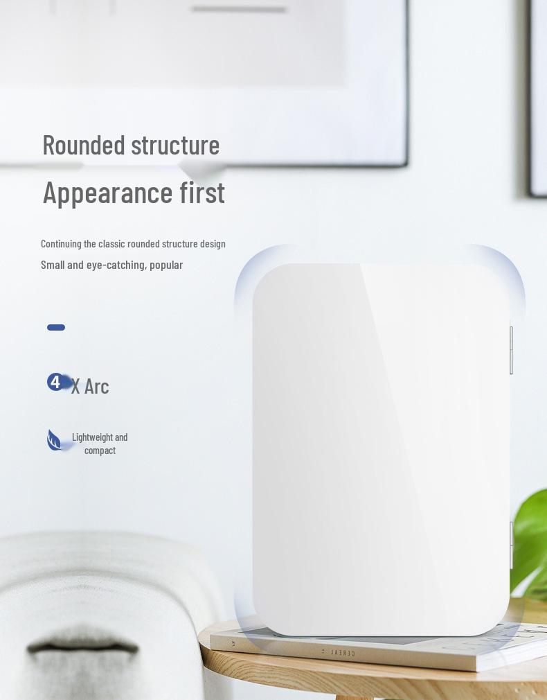 Xiaxin 8L Dual-Use Car & Home Mini Fridge with Semiconductor Cooling for Dorms, Masks, and Medicine.