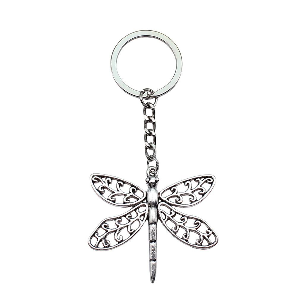 Breloc cu Charm Libelulă și Albină Pandantive Fluture Inel pentru Chei Inel de 28mm