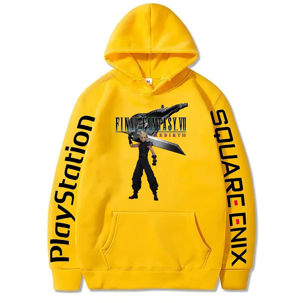 Cloud Strife Buster Sword Hoodies Final Fantasy VII Rebirth Pullovers Hot Game Harajuku Aesthetic Sweatshirts Unisex High Street Tops