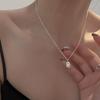 Vintage Women Clavicle Necklace Korean Style Pendant Zinc Zinc Alloy Pearl Necklace Irregular Shell Jewelry