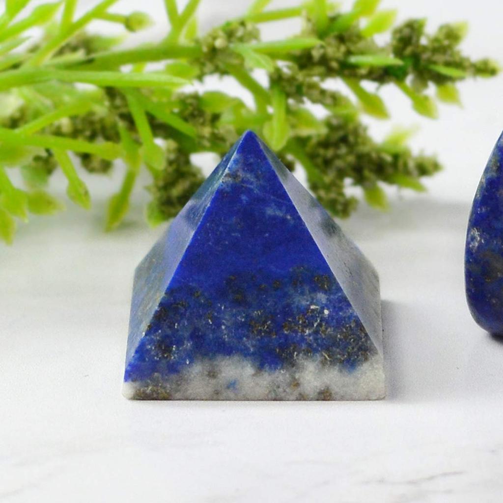 Reiki Crystal Products Natural Crystal Stone Lapis Lazuli Pyramid for Reiki Healing/Grid and Aura Cleaning, Vastu Correction and Crystal Healing
