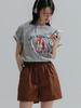 Aenhacheu Side Lace Nylon Shorts_Brown