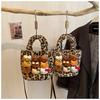 Hello Kitty Plush Black Cat Handbag With Leopard Print And Magnetic Closure For Daily Use