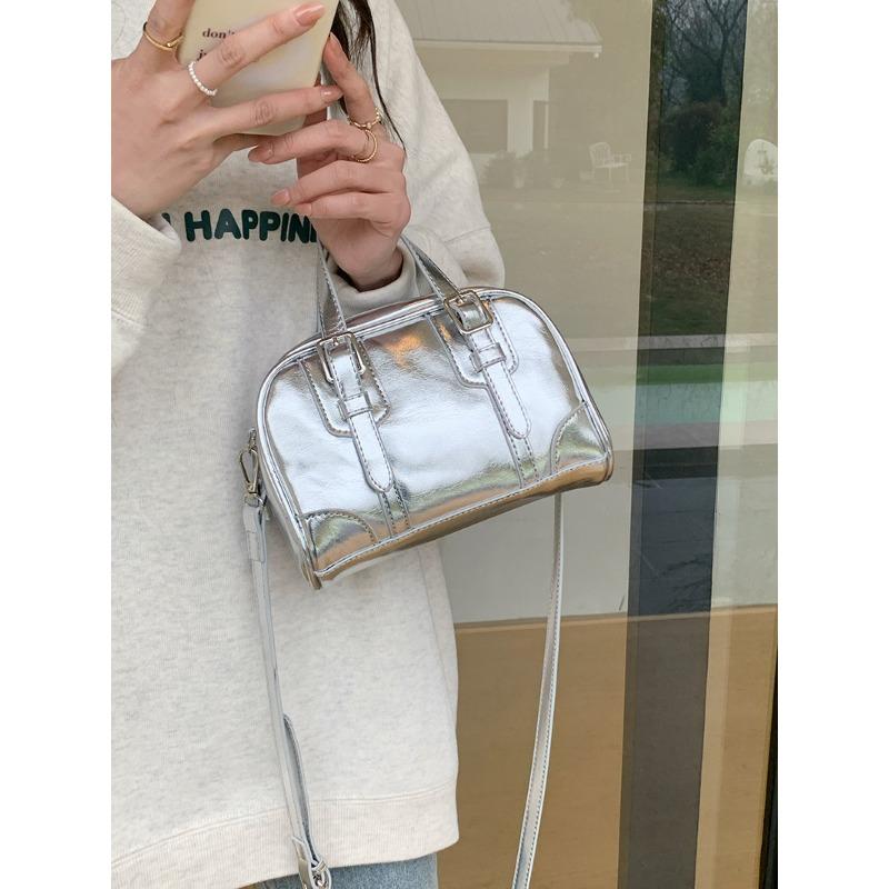 

Женская сумка-тоут осенне-зимняя нишевая ретро черная ручная сумка сумка через плечо сумка кроссбоди серебряный