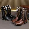 Fashion New Men Business Chelsea Boots Black Brown Men Casual Embroidered High Boots European American Style Knight Boots Sizes 38-48