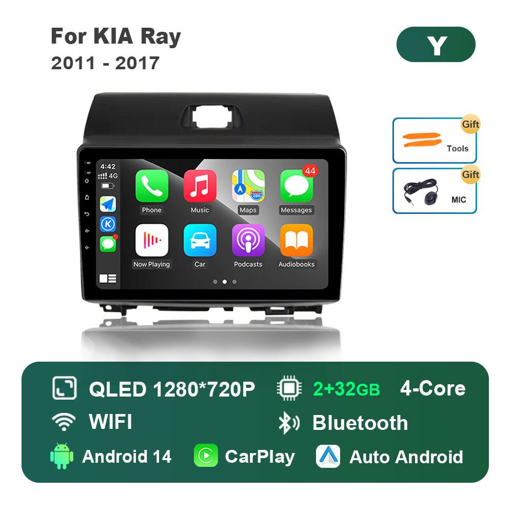 Android 14 for KIA Ray 2011 - 2017 GPS Navi Bluetooth Car Radio Video Multimedia Player WiFi HD Screen 4G DSP Stereo Auto Tools