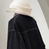 Women's Lapel Colorblock Denim Jacket
