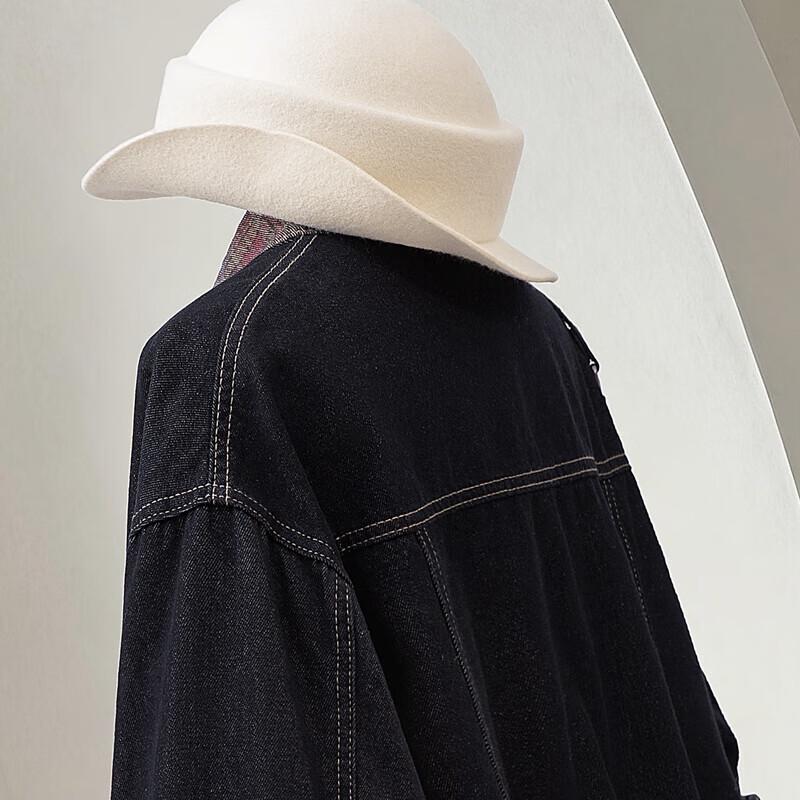 Women's Lapel Colorblock Denim Jacket