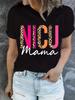 Blessed Grandma Print T-Shirt Mother's Day Short Sleeve Crew Neck Casual Top for Spring & Summer Women's Aesthetic Clothes