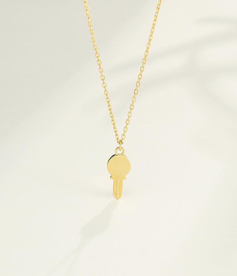 925 Silver Key Pendant Necklace - Women's Clavicle Chain, Cold Style, Couple's Niche Design