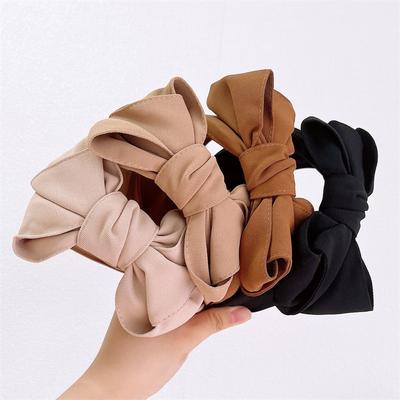 Fashion Women's Large Side Bow Knot Headband Twill Fabric Knotted Hoop for Adult Party And Shopping Fashionable Headwears