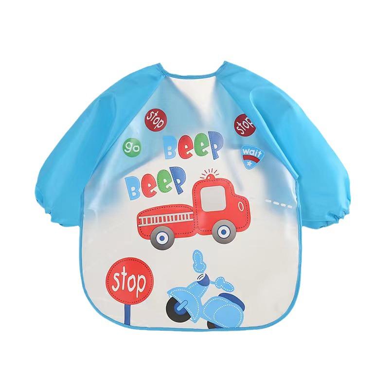 Waterproof Stain-Proof Baby Bib & Art Smock for 1-3 Year Olds – Thin Long-Sleeve Korean Style, Ideal for Summer.