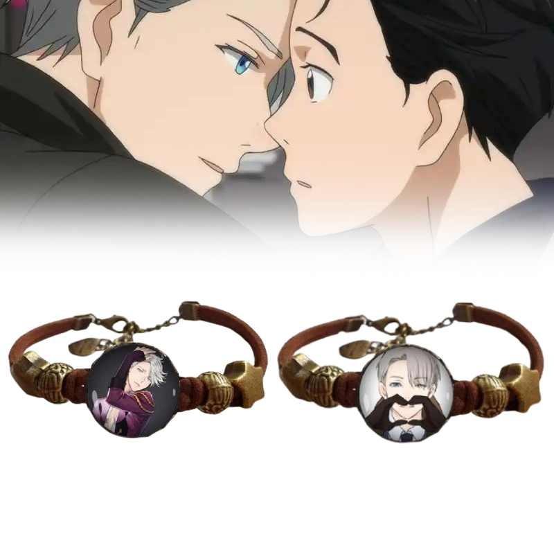 Yuri Ice On Bracelets Anime Glass Wristbands Cartoon Character Gift Jewelry