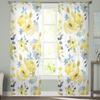 Plant Yellow Watercolor Flowers Sheer Curtains for Living Room Modern Voile Curtain Bedroom Tulle Curtains Window Drapes Decor