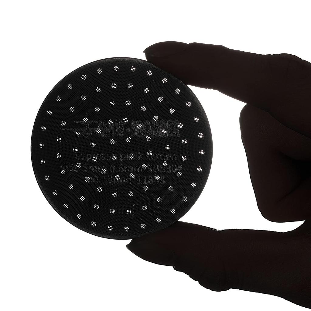 MHW-3BOMBER 51mm Espresso Filter, 0.8mm Thick, Reusable Portafilter Basket with Double-Screen 304 Stainless Steel Espresso Pack Screen, FG5580S-OS