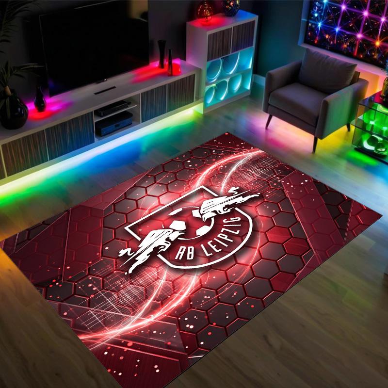 RB Leipzig Football Design Crystal Velvet Carpet Cozy Non?Slip Printed Rug For Bedroom Living Room Entrance