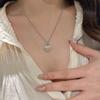 Creative and Dreamy Palace Style Brushed Inlay Diamonds Heart-shaped Pendant Necklace Light Luxury Collar Chain Wedding