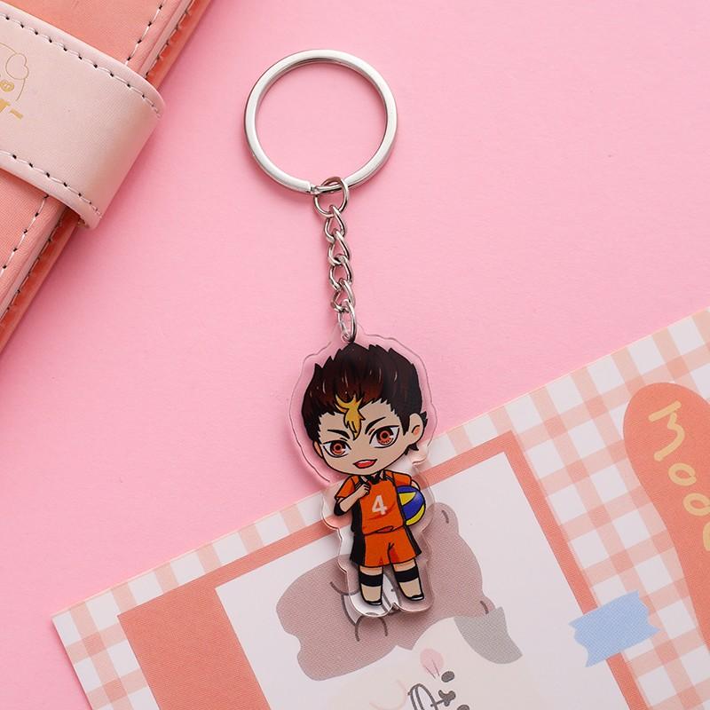 

1/8Pcs Anime Characters Haikyuu Acrylic Car Keychain Cute Backpack Pendant Funny Bag Charms Accessories Decoration Holiday Gifts 5cm