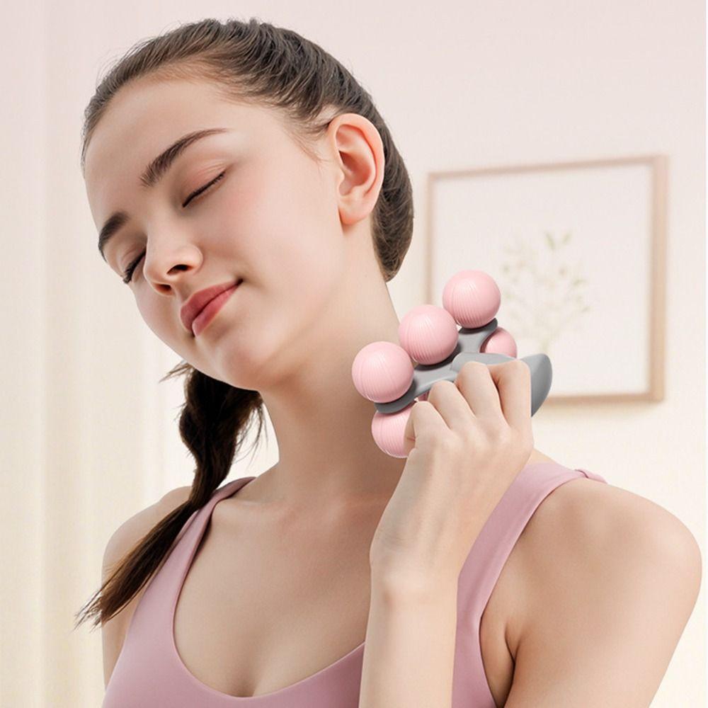 Portable Handheld Massager Spine Relaxation Muscle Rolling Ball Manual Neck Massager Roller  Body