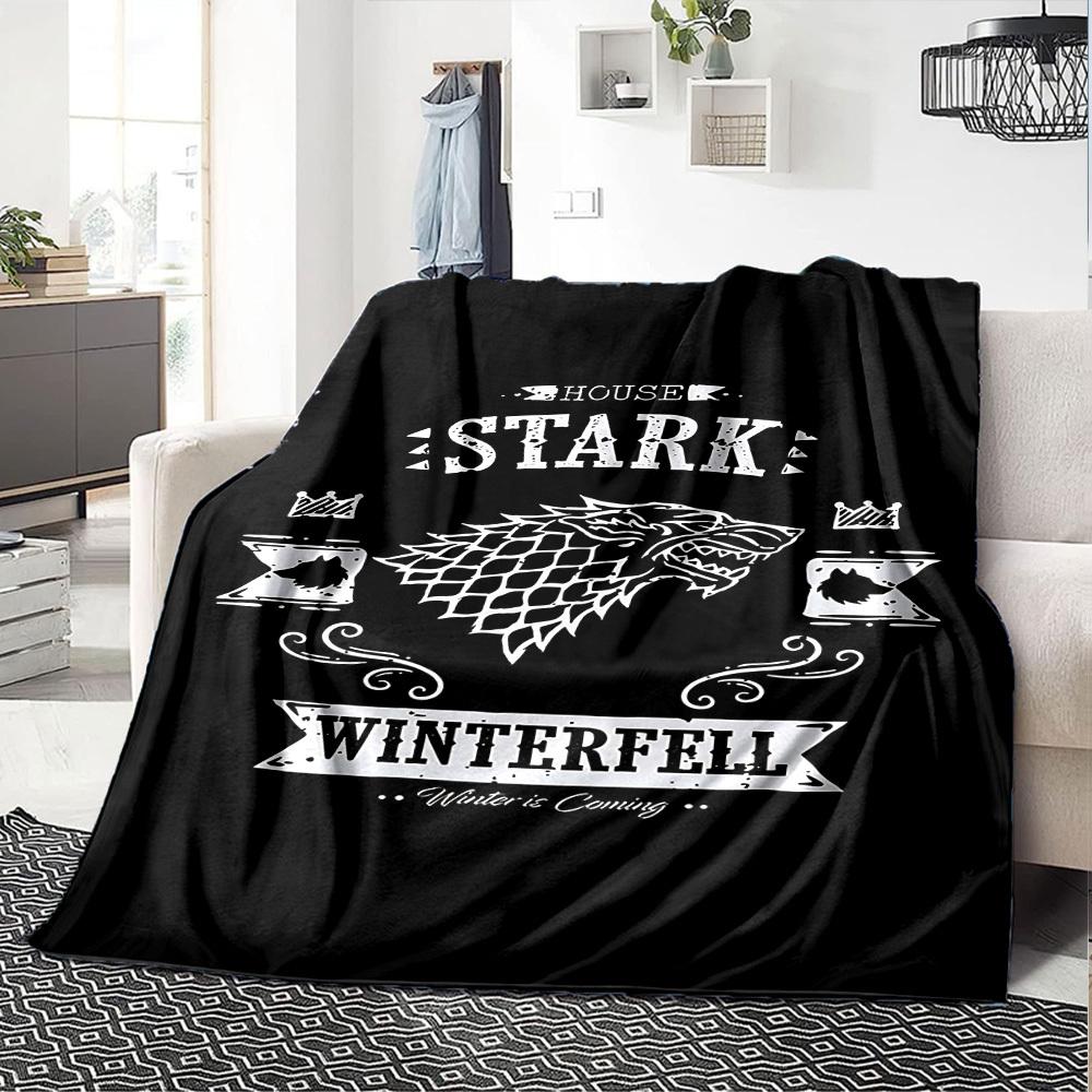 1 Stück Haus Stark Winterfell Überwurfdecke Weiche Flanelldecke, Gemütlich für alle Jahreszeiten Polyester Perfekt für Zuhause, Büro