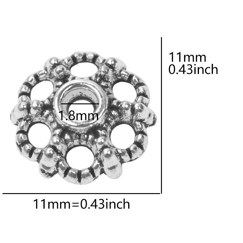 Bouchons de perles en alliage fleurs mélangées pour la fabrication de bijoux Charms Composants pour bijoux DIY Couleur argentée Accessoires vintage faits main