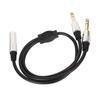 1.6ft 6.35mm 1 To 2 Y Splitter Cable Plug and Play Speaker Y Extension Cable  Microphone Use