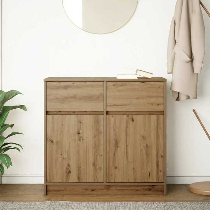 VidaXL Buffet with Drawer Artisan Oak 80x34x76cm Engineered Wood, Storage Furniture, Buffet, Entrance Furniture, Furniture 861543