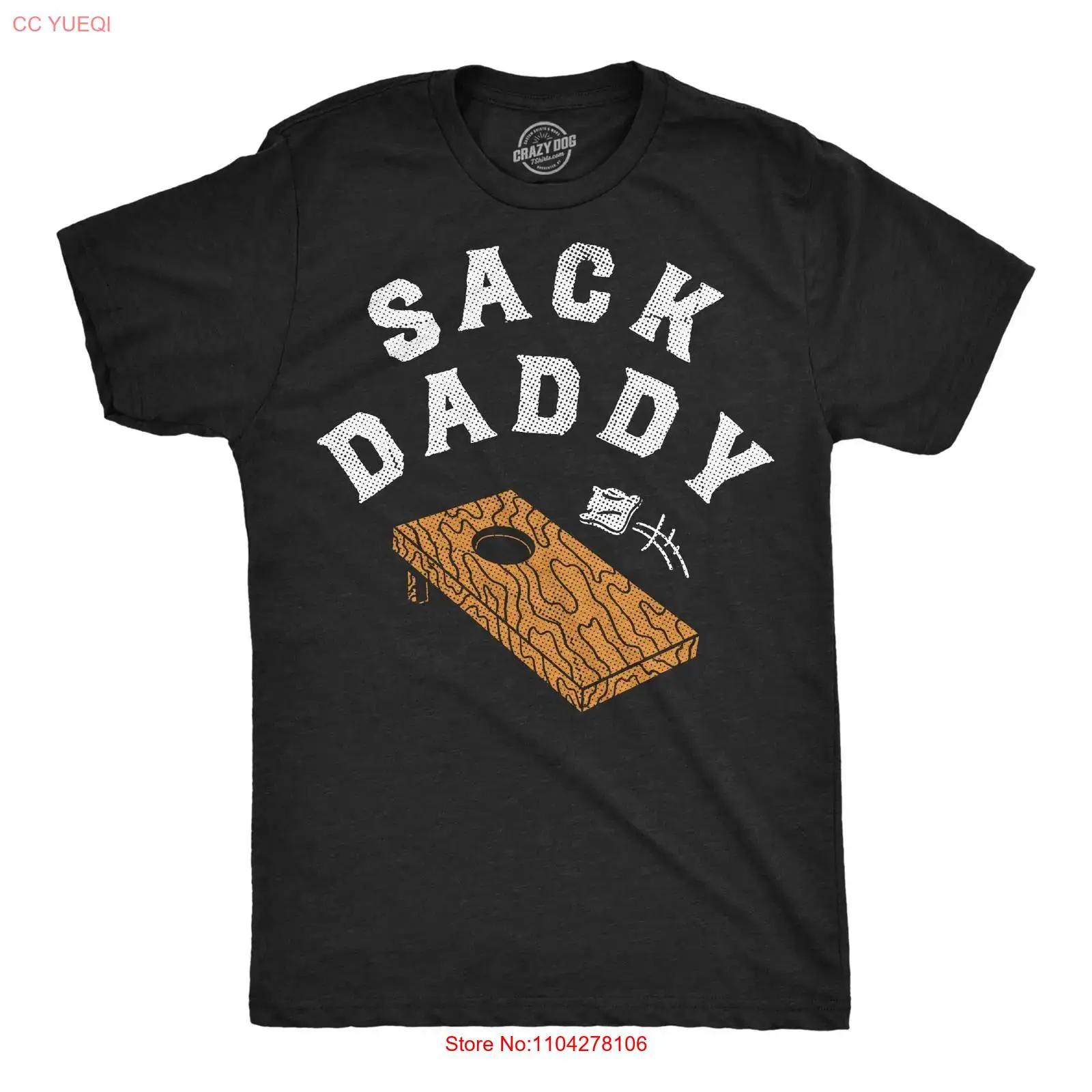 

Mens Funny T Shirt Sack Daddy Sarcastic Cornhole Novelty For Men vintage Washed Unisex Top For Everyday Wear Stylish 5XL різнокольоровий