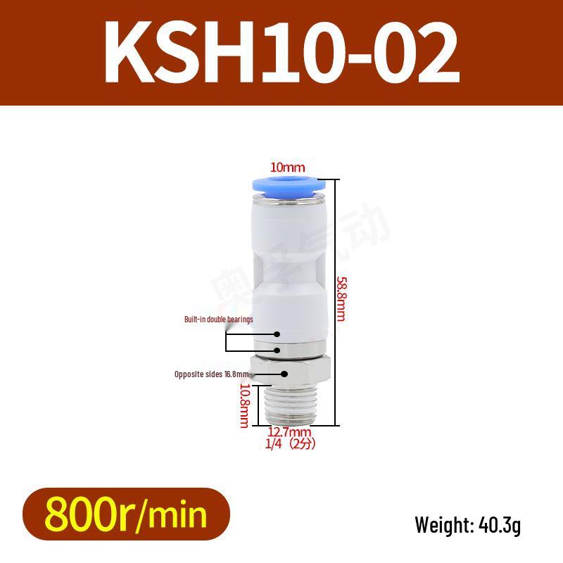 High-Speed Rotary Joint Elbow KSL4-M5 & KSH6-M6 6-12S Straight Through Connector.