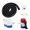 Boat Bie Installation Kit Efficient Marine Bie Drainage System with Flexible Thicken Pipe Clamps and Elbow Connector for 1100GPH Bie Pump