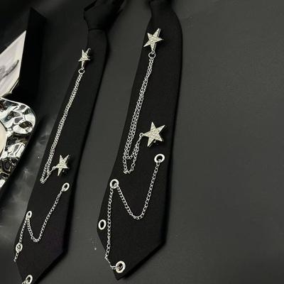 Punkový řetězový hvězdný kravatový doplněk pro JK Módní doplněk Pohodlné nošení Kravata pro různé příležitosti Uniformní oblečení pro dospělé studenty