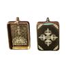 Ciondolo in Acciaio Titanio Thangka Tibetano: Scatola per Gu, Monofacciale/Bifacciale, Oro/Argento, Guscio Amuleto del Buddha Benming