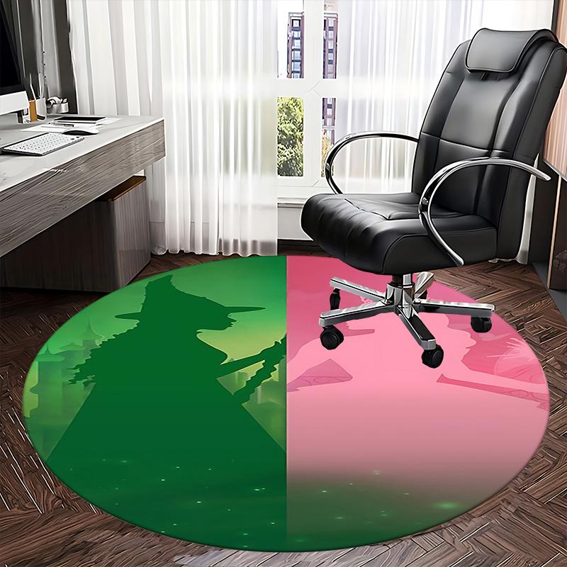 Wizard Princess Chair mat Round Rug-Office carpet, Machine Washable, Non-slip, Suitable for Living Rooms, Bedrooms