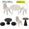 1/12 Dollhouse Simulation Table Chair Set Dollhouse Living Furniture Decoration Accessories Micro Scene Construction Props