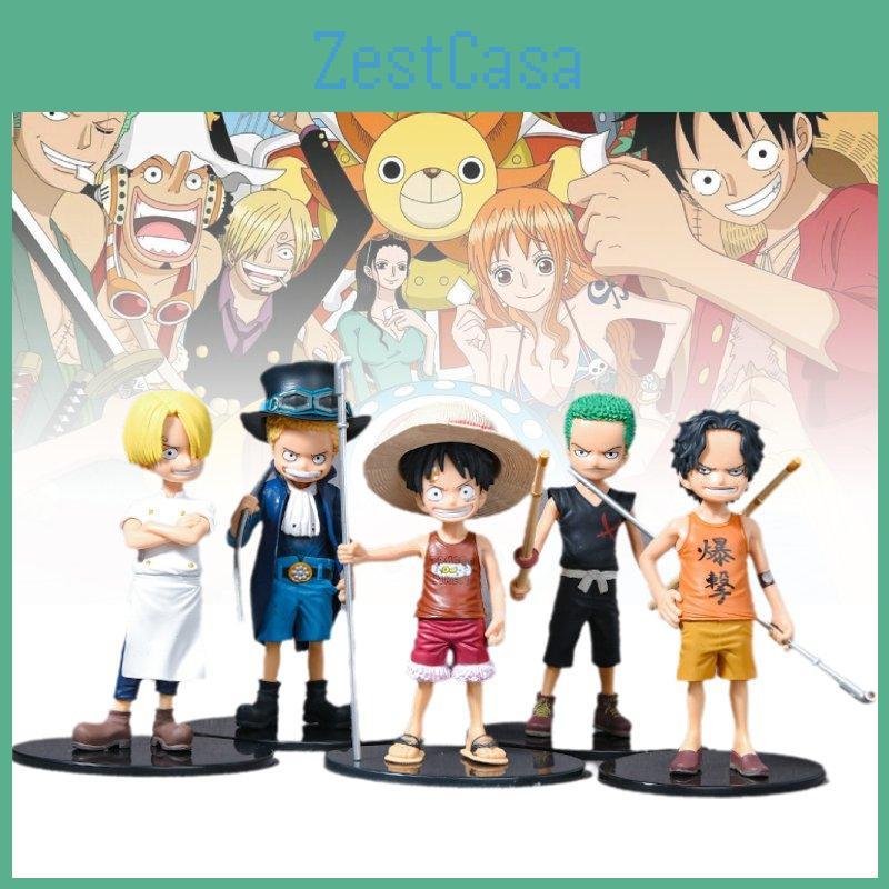 One Piece 5pcs Role Pvc Toy Model Desktop Decoration Children Christmas Gift