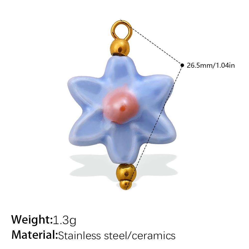 Hexagonal Flower Ceramic Beads for DIY Bracelet & Necklace Jewelry Making