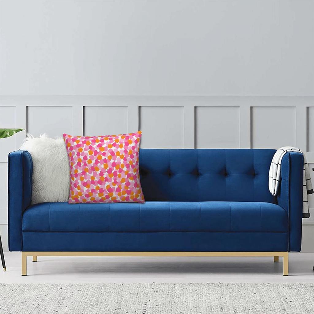 Abstract Hot Pink And Orange Paint Brush Effect Pillowcase Soft Polyester Cushion Cover Decor Pillow Case Cover Home 45X45cm