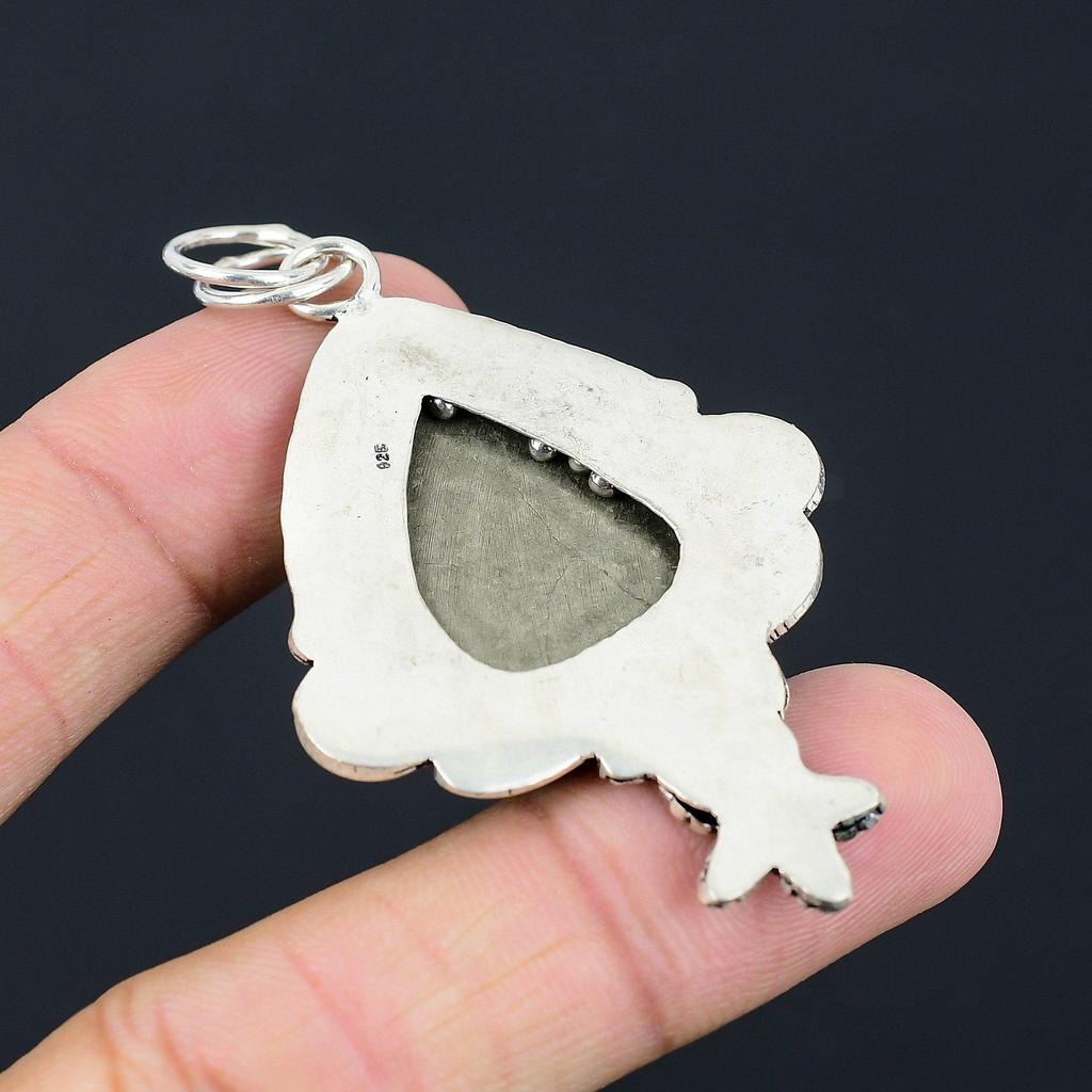 Sisters Day Deal Pyrite Druzy Stone Elegant Wife Flower Pendant Sterling Silver