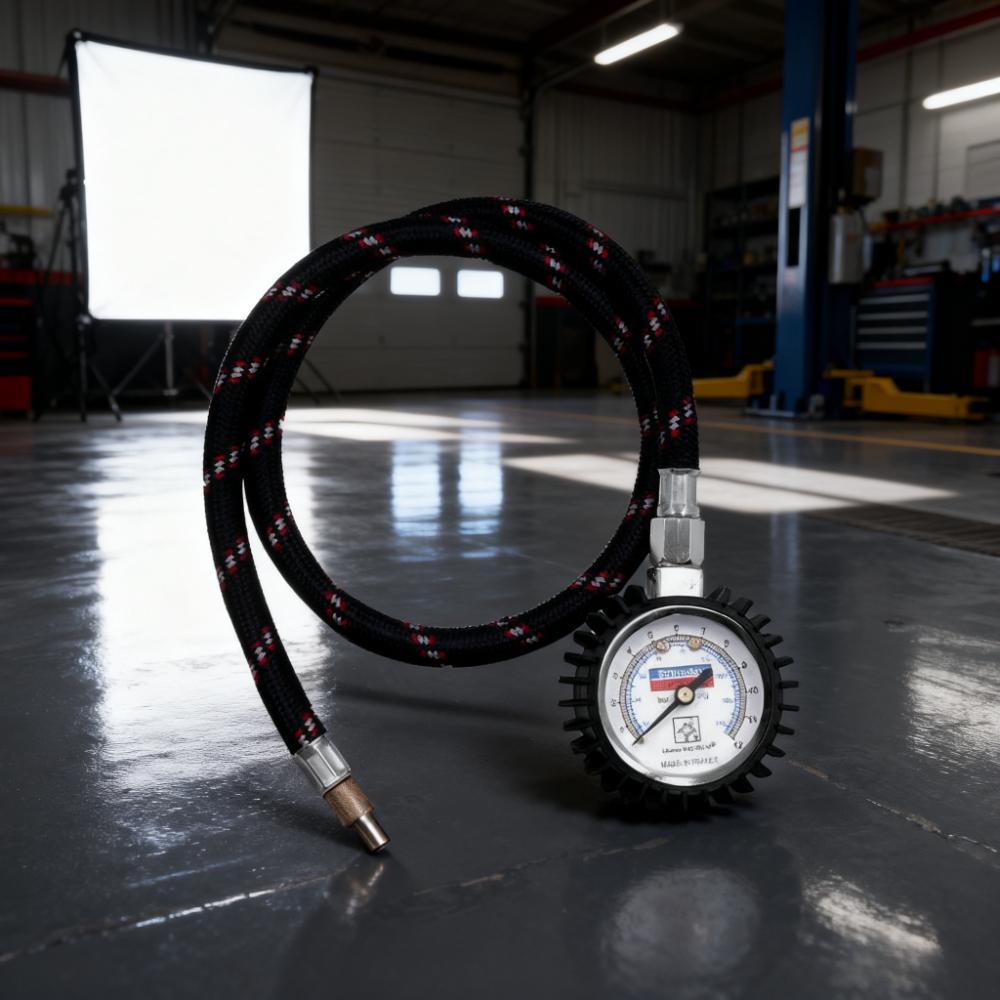 

Pressure Gauge Tire Pressure Tester Indicates The Pressure in bar and PSI for tire Pressure Easy to Connect to The Wheels
