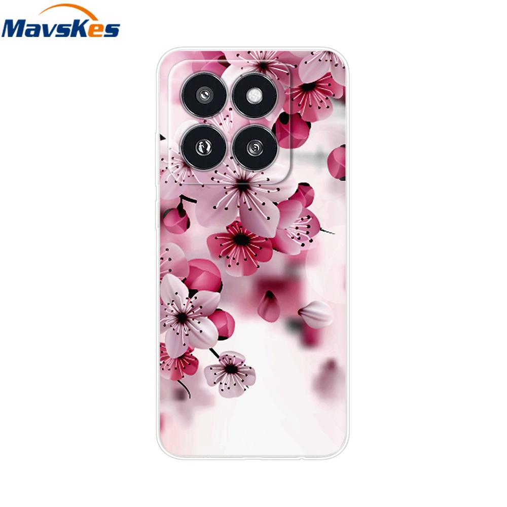 Phone Case For Xiaomi 14 Pro Case Soft Clear Painted Silicone Bumper Capa For Xiaomi 14 13T Mi 13T Pro Protect Transparent Cover