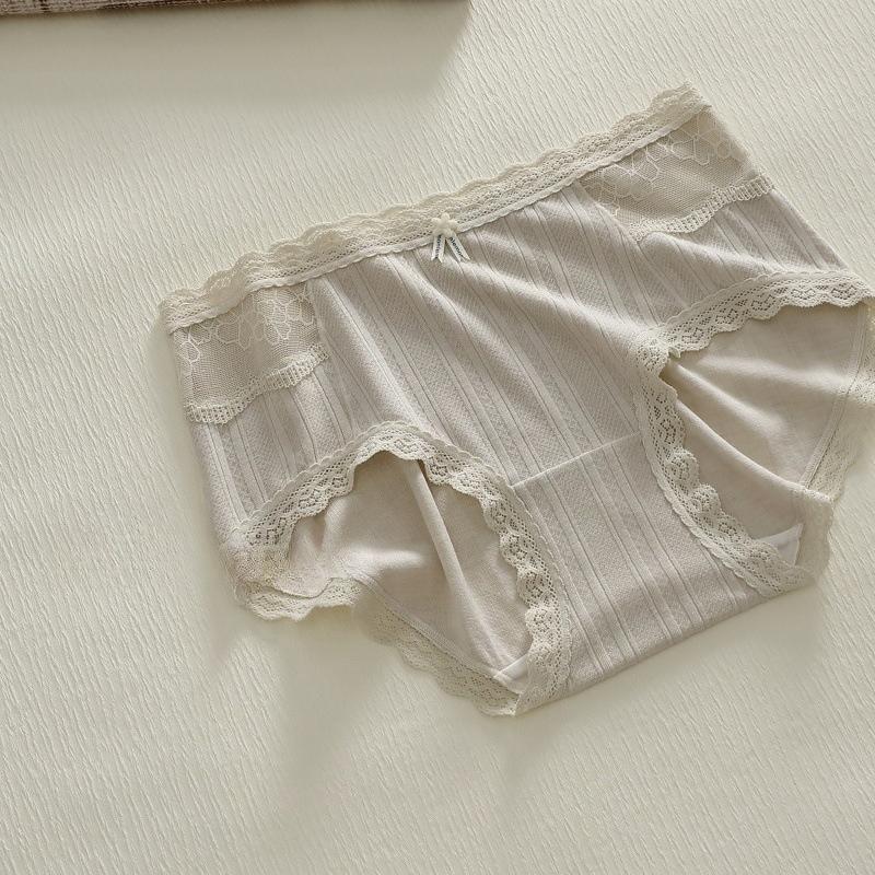 Sous-vêtements pour femmes à taille moyenne : doux, confortables, respirants et respectueux de la peau, culottes mignonnes en dentelle pour un usage quotidien