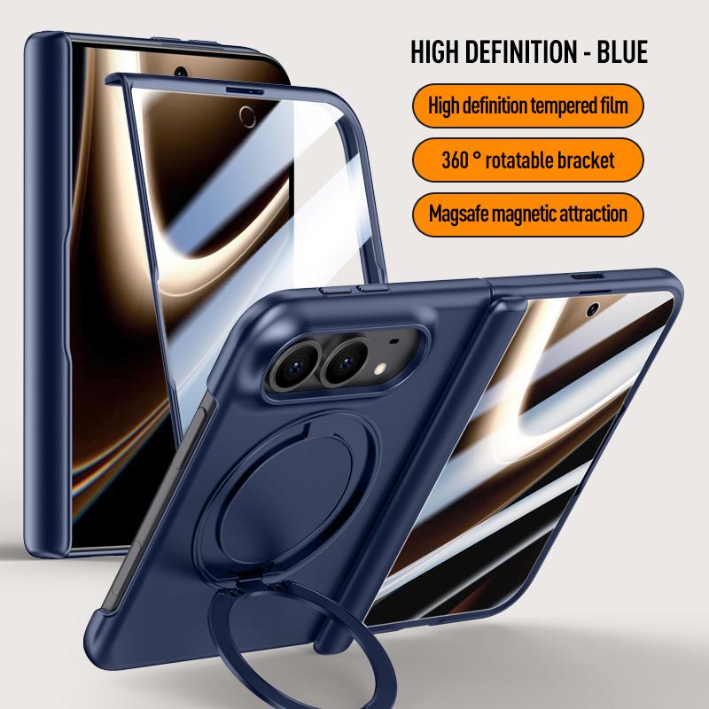 For Ultra Case Skin-Friendly Magnetic Rotating Bracket Hinge With Tempered Film Shockproof Protection Cover Accessories