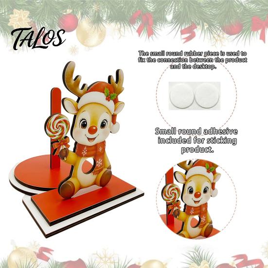 Wooden Kitchen Roll Dispenser Christmas Paper Towel Holder, Decorative Vertical Dispenser, Holder Stable Weighted Base Organizer for Holiday
