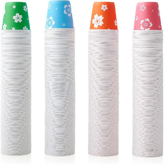 LITOPAK 400 Pack 3 oz Disposable Bathroom Cups, Colorful Small Disposable Paper Cups for Parties, Picnics, Barbecues, Travel and Events