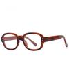 Y2K Women Retro Oval Square Glasses Red Green Frame Glass Eyewear Decorative Computer Anti-blue Eyeglasses with Seaside Driving