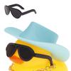 1 Set coole Auto-Accessoires mit Cowboyhut-Halskette und Sonnenbrille Gummi-Enten Auto-Schmuck Enten Auto-Armaturenbrett-Dekorationen